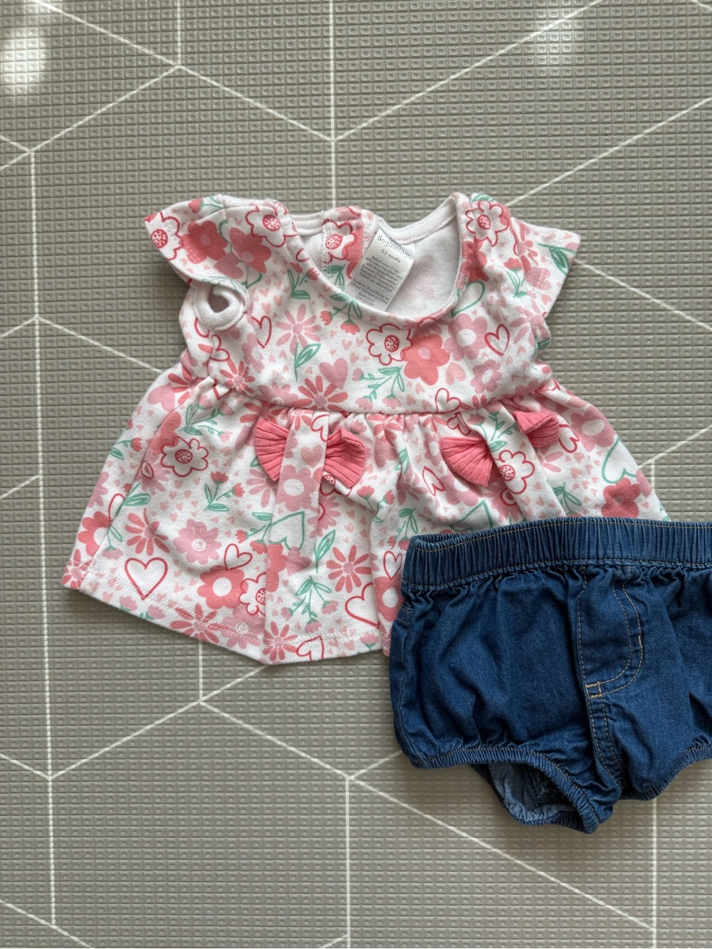 Cat & Jack|Baby girl Floral tunic dress &  diaper cover Set